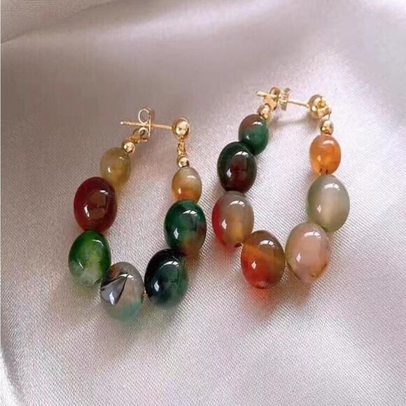 Free People Jewelry - Elegant Multicolor Beaded Earrings A1466